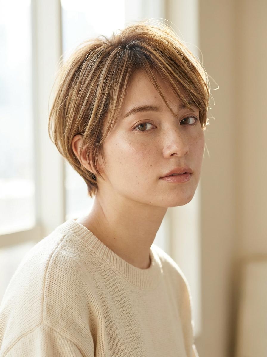 Kurzhaarfrisur mit Highlights – moderne Frisur für kurze Haare
